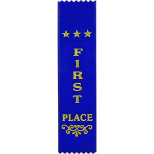 Recognition 1st Place Ribbon Blue 200 x 50mm