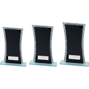 Eternal Glass Award Black & Cracked Silver