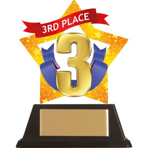 Mini-Star 3rd Place Acrylic Plaque 100mm