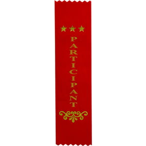 Recognition Participant Ribbon Red 200 x 50mm