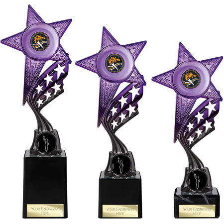 Innov8 Star Plastic Trophy Purple & Black.