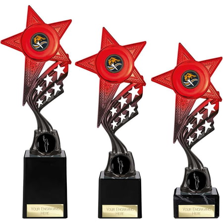 Innov8 Star Plastic Trophy Red & Black