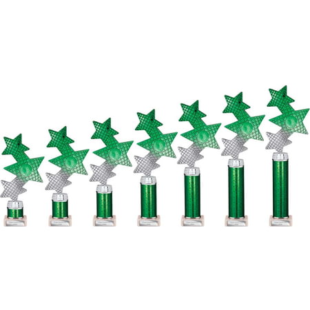 Trinity Star Multisport Tube Trophy Green & Silver