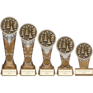 Ikon Tower Chess Award Antique Silver & Gold