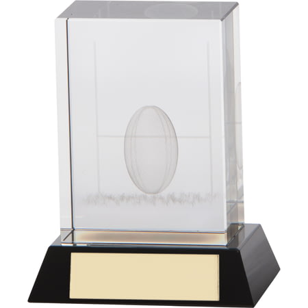 Conquest Rugby 3D Crystal Award 90mm