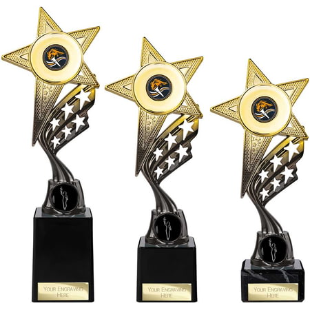 Innov8 Star Plastic Trophy Gold & Black
