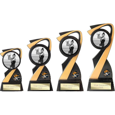 Mania Tower Netball Award Carbon Black & Gold