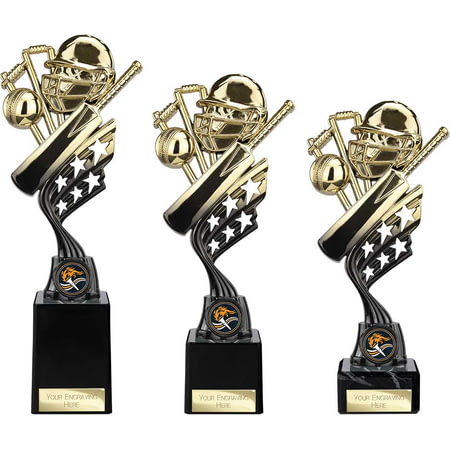 Innov8 Cricket Plastic Trophy Gold & Black