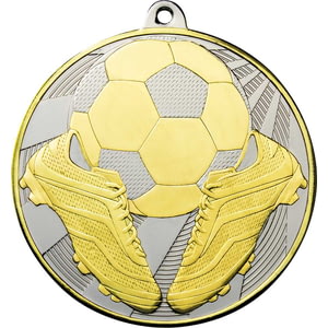 Premiership Football Boot & Ball Medal Gold & Silver 60mm