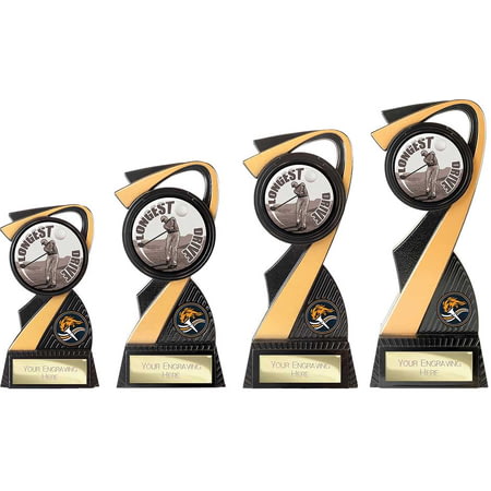 Mania Tower Golf Longest Drive Award Carbon Black & Gold