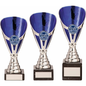 Rising Stars Premium Plastic Trophy Silver & Blue