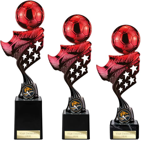 Innov8 Football Plastic Trophy Red & Black