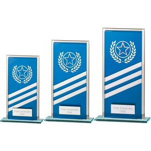 Talisman Mirror Glass Award Blue/Silver