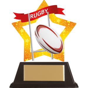 Mini-Star Rugby Acrylic Plaque 100mm