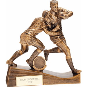 Horizon Rugby Male x 2 Resin Figure Gold 200mm