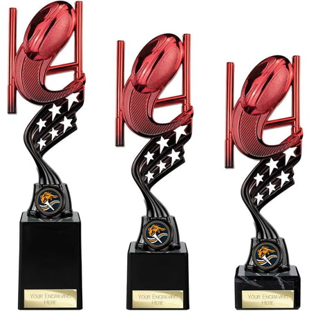 Innov8 Rugby Plastic Trophy Red & Black