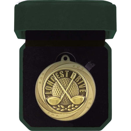 Superstar Longest Drive Medal & Box Gold 60mm