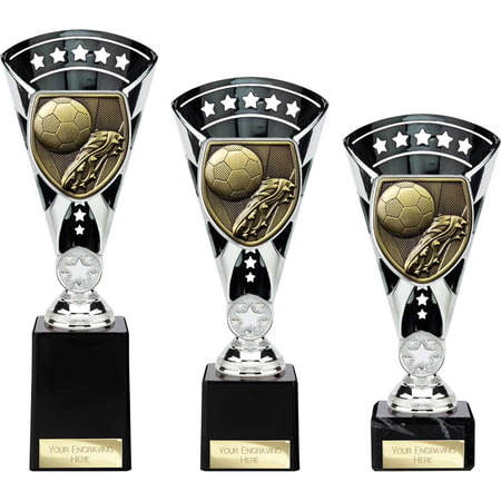 Cobra Star Cup Football Boot & Ball Silver & Black