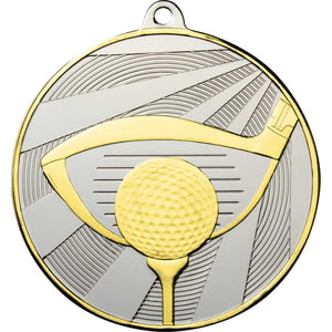 Premiership Golf Medal Gold & Silver 60mm