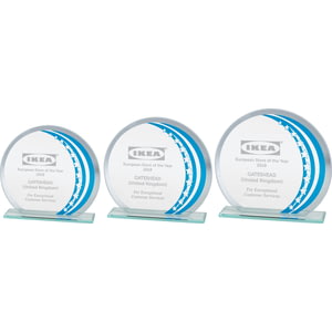 Galactic Mirror Glass Award Blue & Silver