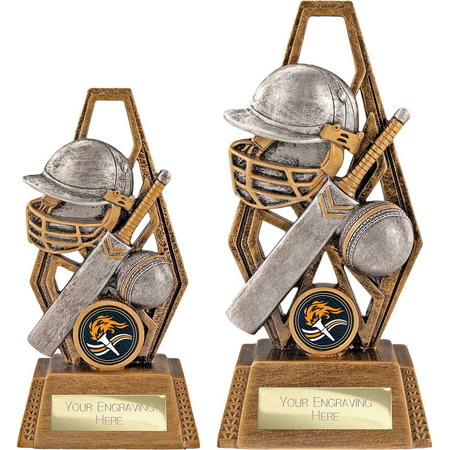 Immense Cricket Award Antique Silver & Gold 190mm
