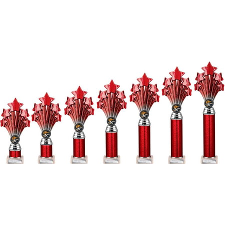 5 Star Multisport Tube Trophy Red and Silver
