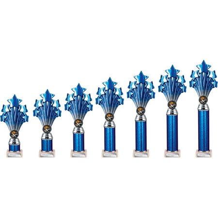 5 Star Multisport Tube Trophy Blue & Silver