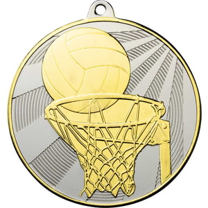 Premiership Netball Medal Gold & Silver 60mm