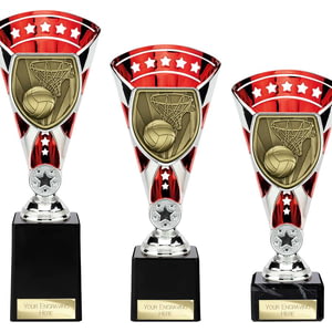 Cobra Star Cup Netball Silver & Red