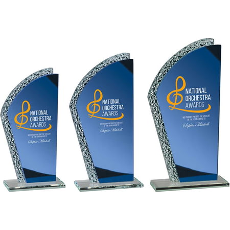 Hawk Glass Award Blue & Silver