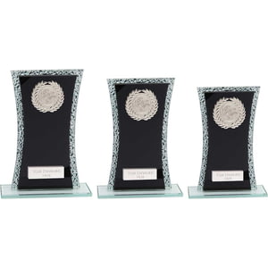 Eternal Multisport Glass Award Black & Cracked Silver