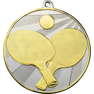 Premiership Table Tennis Medal Gold & Silver 60mm