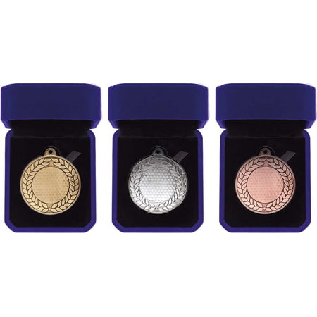 Aviator Golf Medal & Box Antique Silver 50mm