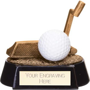 Fairway Golf Putter Award Antique Gold 100mm