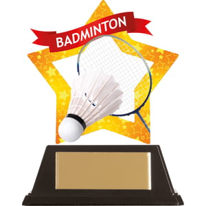 Mini-Star Badminton Acrylic Plaque 100mm
