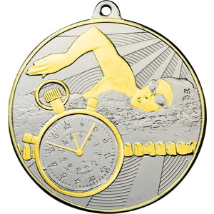 Premiership Swimming Medal Gold & Silver 60mm