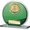 Seismic Superstar Football Circle Plaque Green & Silver