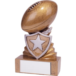 Little Smiler Rugby Ball Trophies Fun Awards 95mm FREE Engraving 