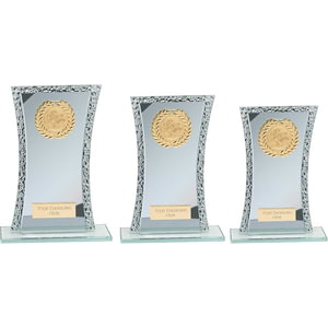 Eternal Multisport Glass Award Blue & Cracked Silver