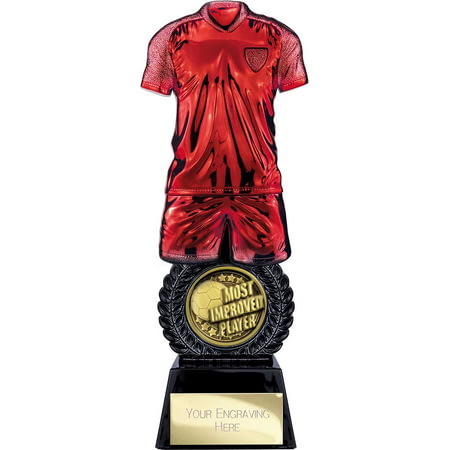 Intensity Football Most Improved Award Red & Carbon Black 260mm
