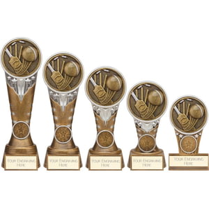 Ikon Tower Cricket Award Antique Silver & Gold