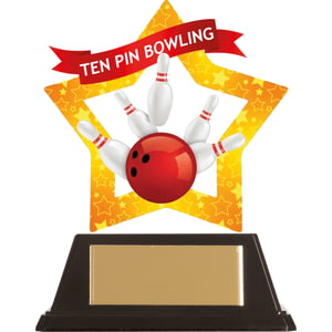 Mini-Star Tenpin Bowling Acrylic Plaque 100mm