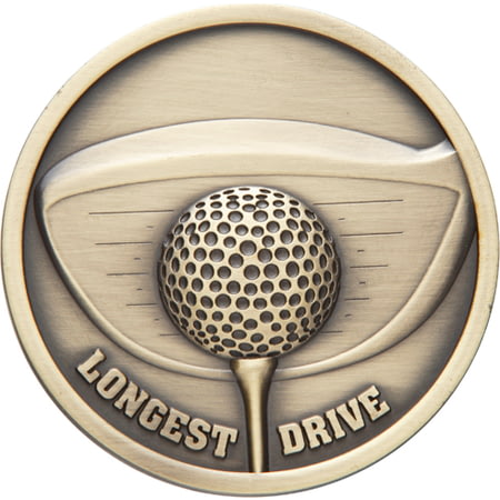 Links Series Longest Drive Golf Medal Gold 70mm