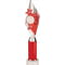 Pizzazz Plastic Tube Trophy Silver & Red