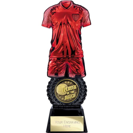 Intensity Football Player of Match Award Red & Carbon Black 260mm