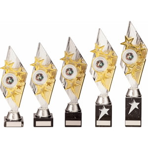 Pizzazz Plastic Trophy Silver & Gold