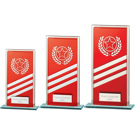 Talisman Mirror Glass Award Red/Silver