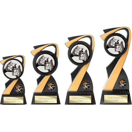 Mania Tower Dominoes Award Carbon Black & Gold 205mm