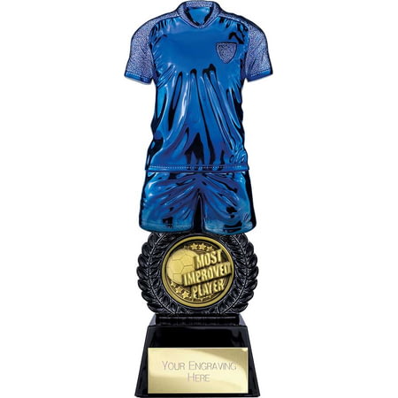 Intensity Football Most Improved Award Blue & Carbon Black 260mm