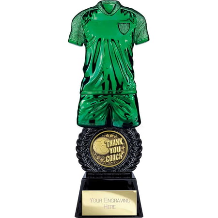 Intensity Football Thank You Coach Award Green & Carbon Black 260mm